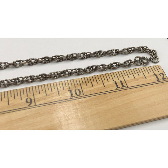 Reed & Barton Necklace 24" Damascene Owl Moon Etched Metal Silver Tone Pendant - Picture 8 of 8